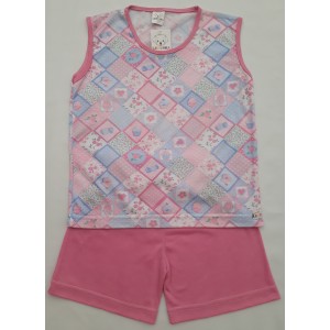 Pijama Regata Rosa Patchwork 4